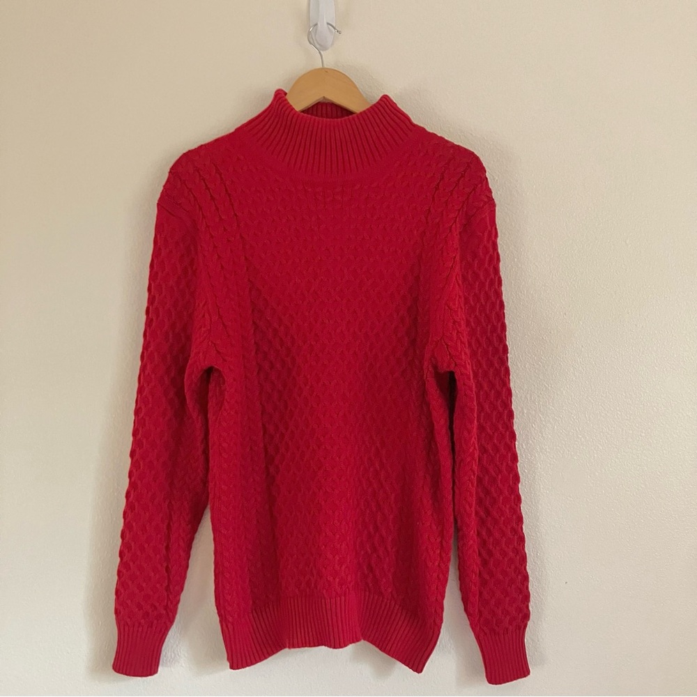 Coofandy Men’s Red Cable Turtleneck Sweater Amazon Casual Neutral Classy